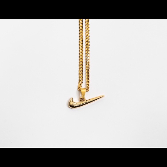 FREE SHIPPING 2x Silver+Gold Nike Swoosh Necklaces - Picture 4 of 11